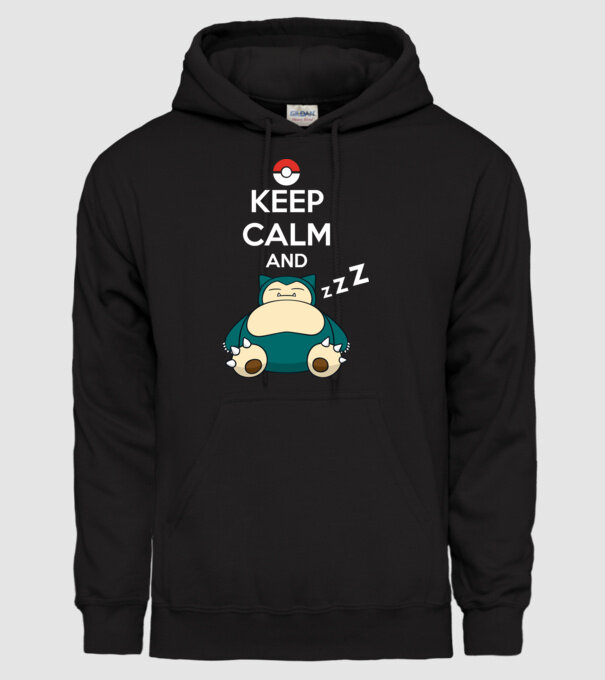 Keep Calm Snorlax model negru pe tricou