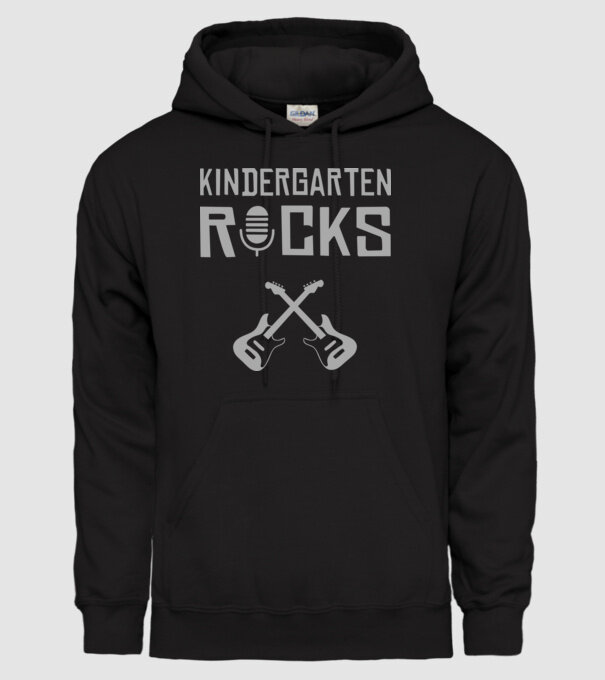 Kindergarten rocks model negru pe tricou