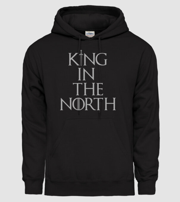 King in the North model negru pe tricou