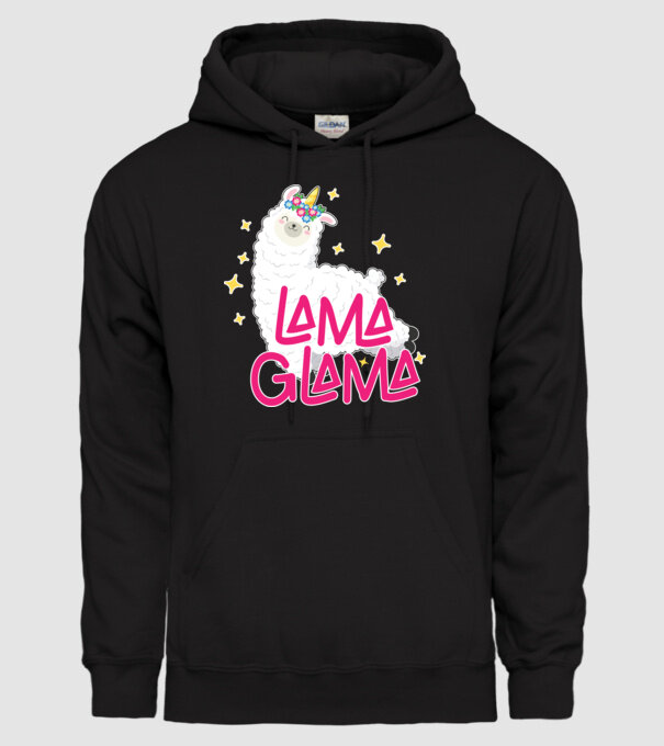 Lama glama model negru pe tricou
