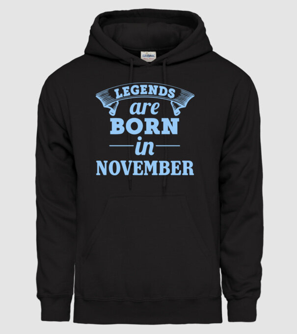 Legends are born in November model negru pe tricou
