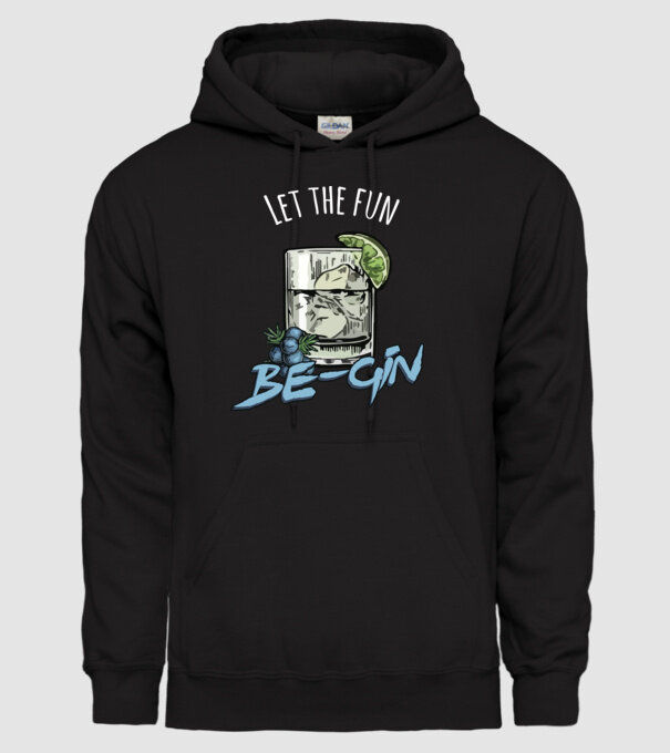Let the fun be gin model negru pe tricou