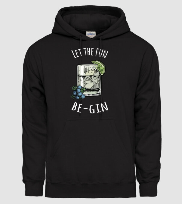 Let the fun be gin model negru pe tricou