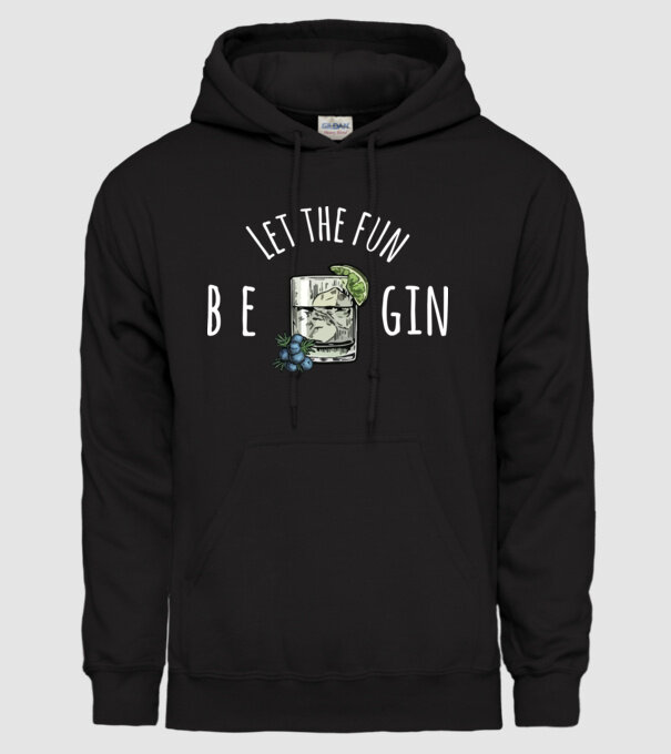 Let the fun be gin model negru pe tricou