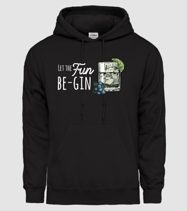 Let the fun be gin model negru pe tricou