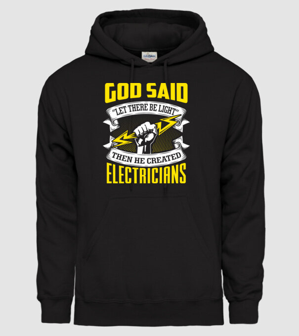 Let there be light model negru pe tricou