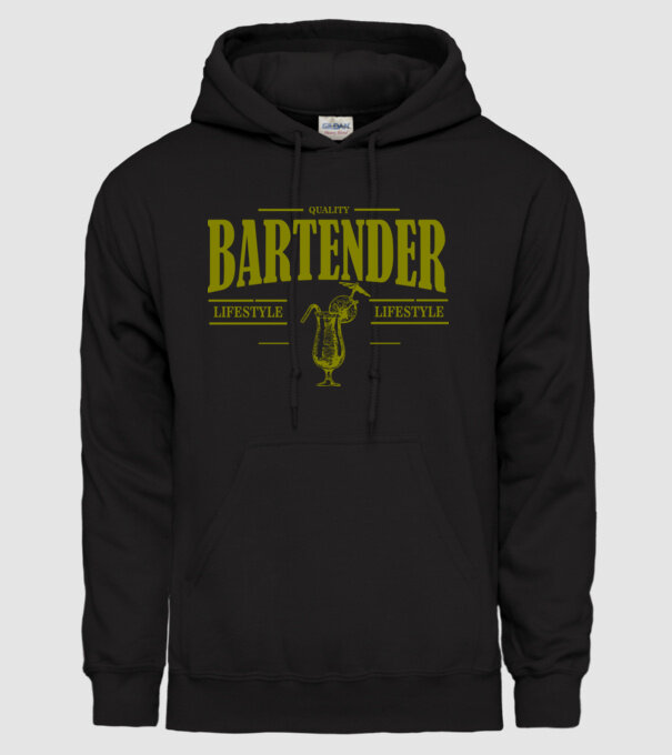 Lifestyle Bartender model negru pe tricou