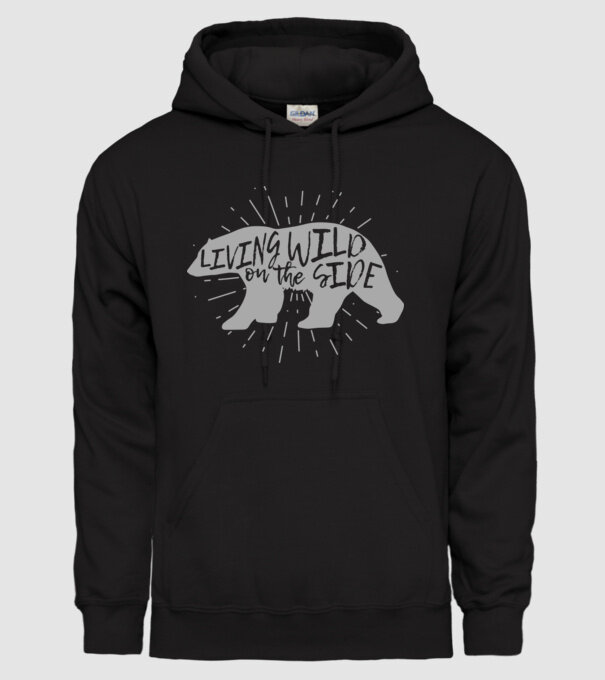 Living on a wild side X model negru pe tricou