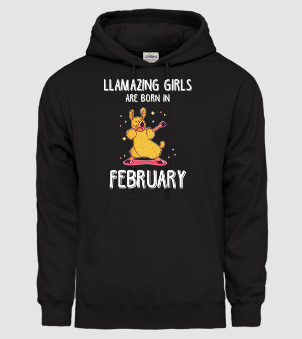 llamazing girls are born in february model negru pe tricou