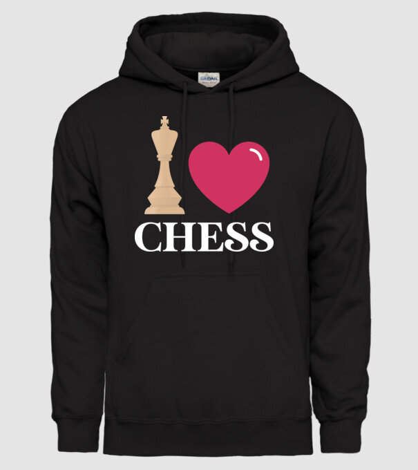 Love chess model negru pe tricou