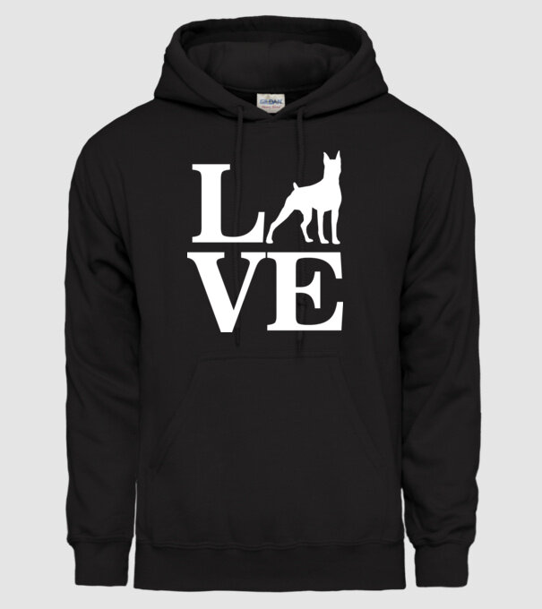 LOVE DOBBERMAN model negru pe tricou
