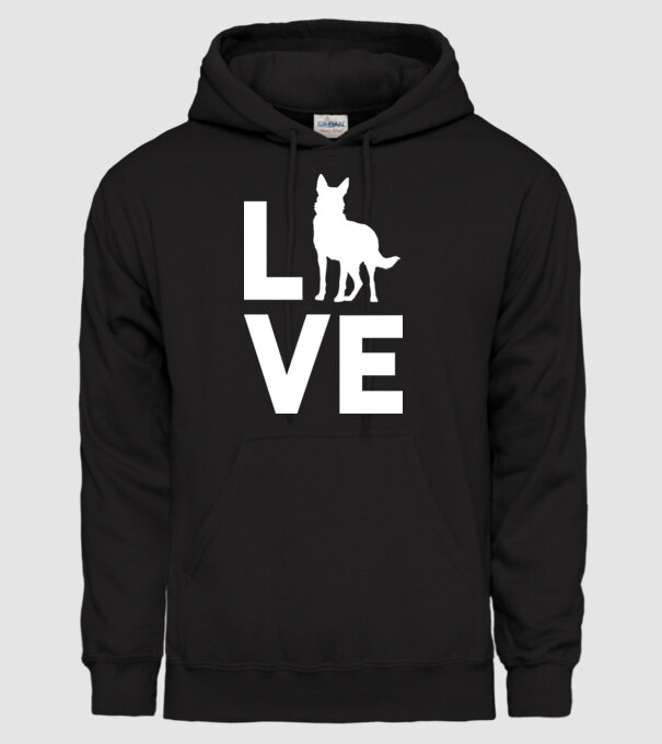 LOVE ciobănesc german model negru pe tricou