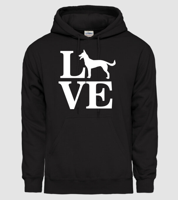 LOVE CIOBANESC GERMAN model negru pe tricou