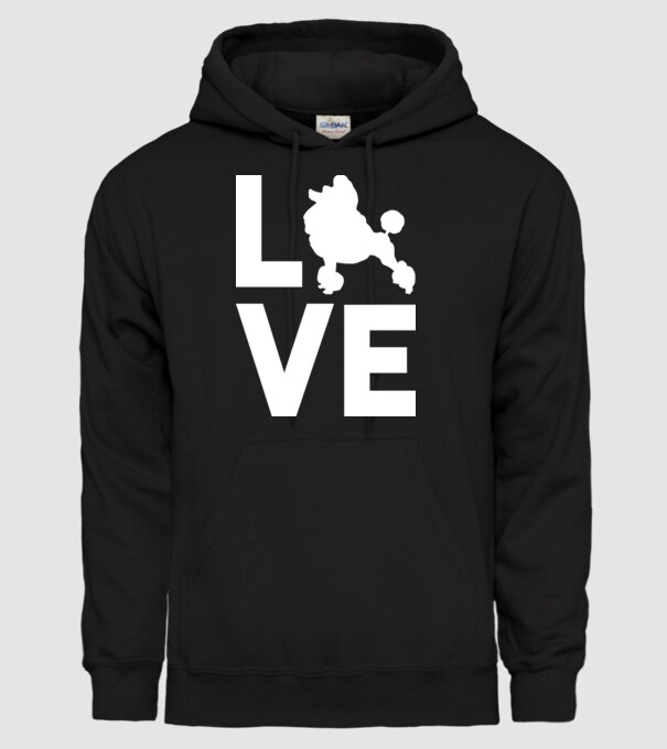 LOVE Pudel model negru pe tricou