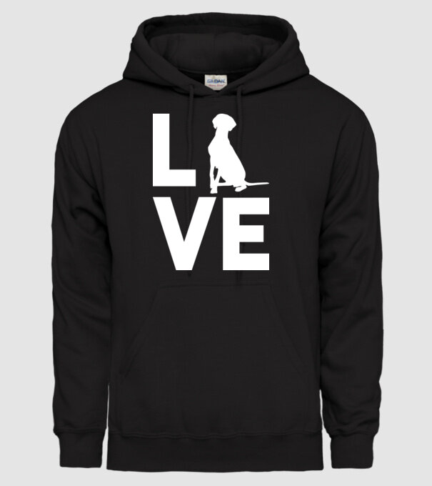 LOVE Vizsla model negru pe tricou