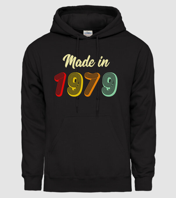 made in 1979 retro model negru pe tricou