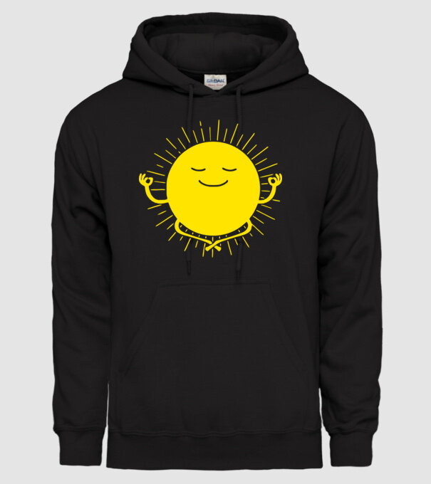 Soare meditând model negru pe tricou