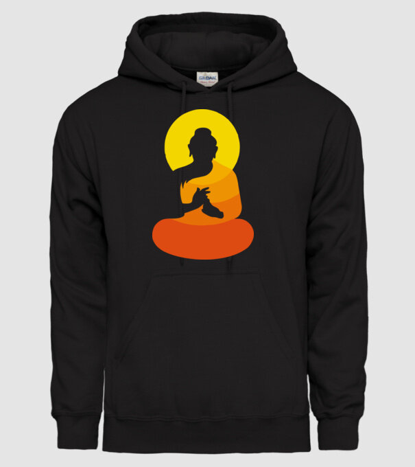 Călugăr meditator model negru pe tricou