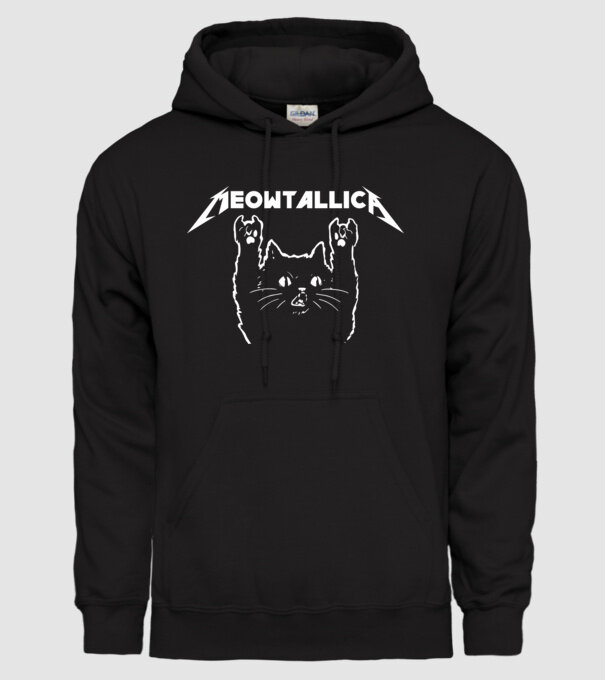 Meowtalica model negru pe tricou