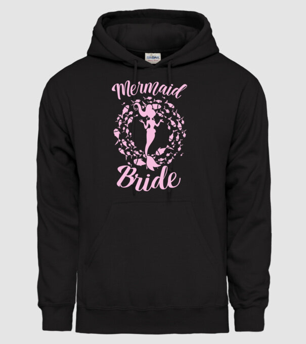 Mermaid Bride model negru pe tricou