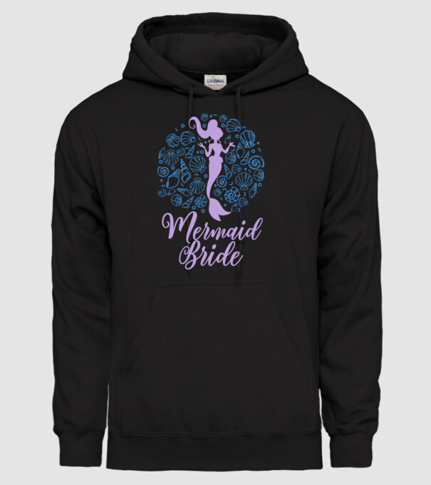 MermaidTeam Bride model negru pe tricou