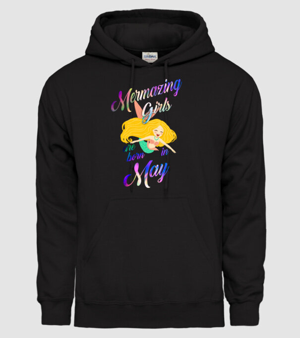 Mermazing girls are born may model negru pe tricou