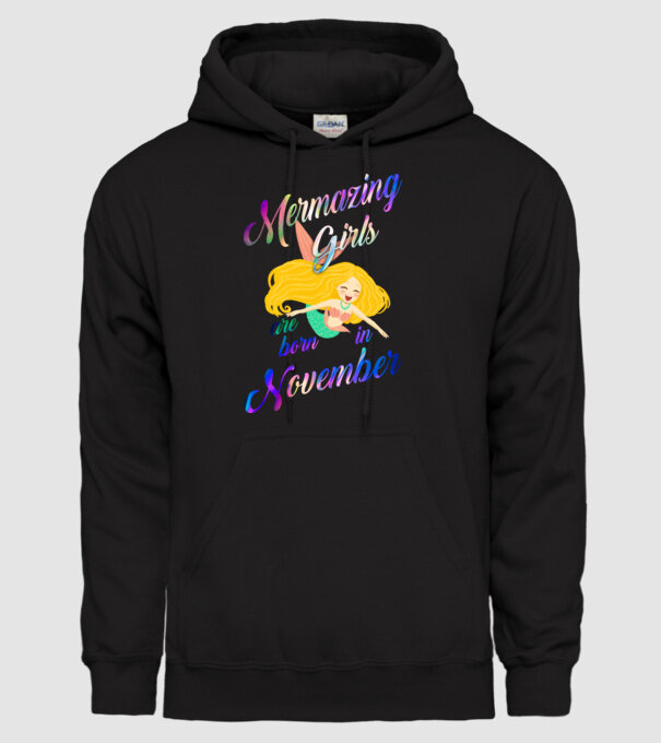 Mermazing girls are born november model negru pe tricou