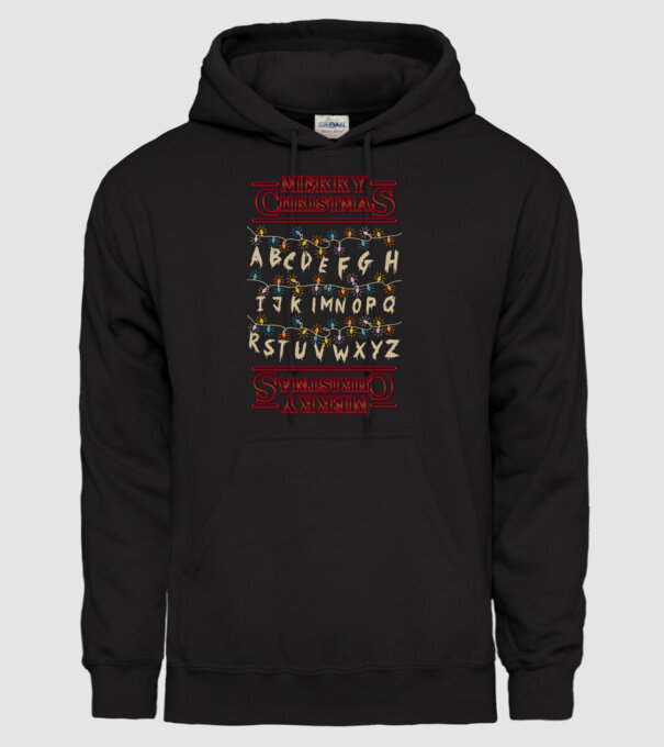 Merry Stranger Christmas model negru pe tricou