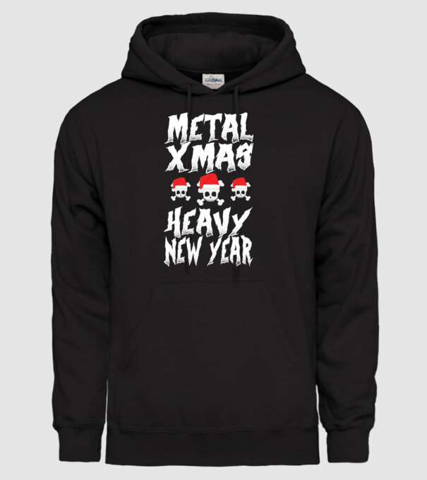 Metal x-mas - Heavy new year model negru pe tricou