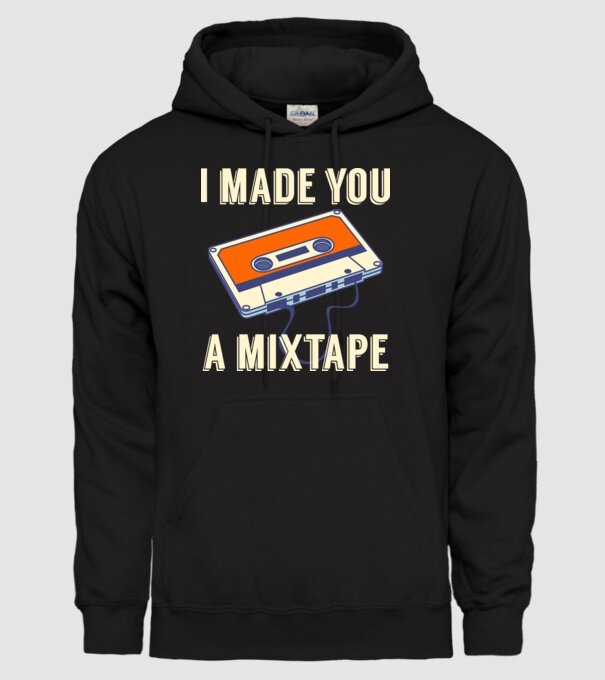 Mixtape model negru pe tricou