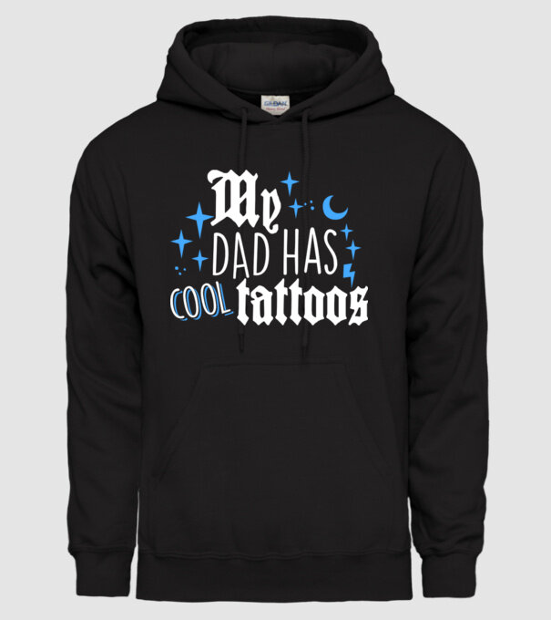 My dad has cool tattoos model negru pe tricou
