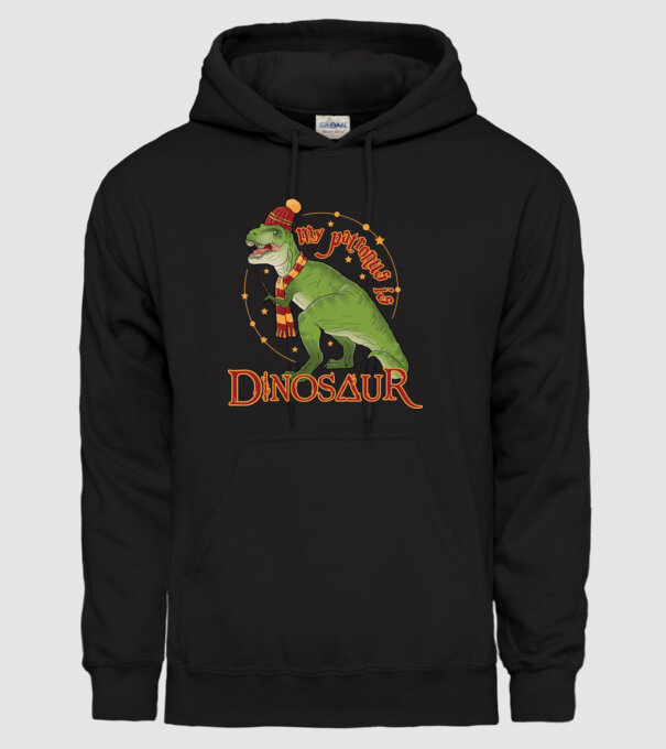 My patronus is dinosaur model negru pe tricou