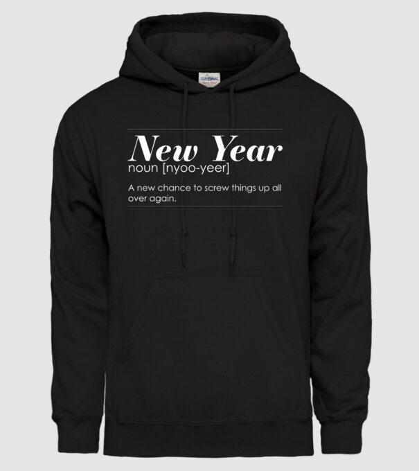 New year definition model negru pe tricou