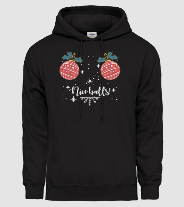 Nice Balls model negru pe tricou
