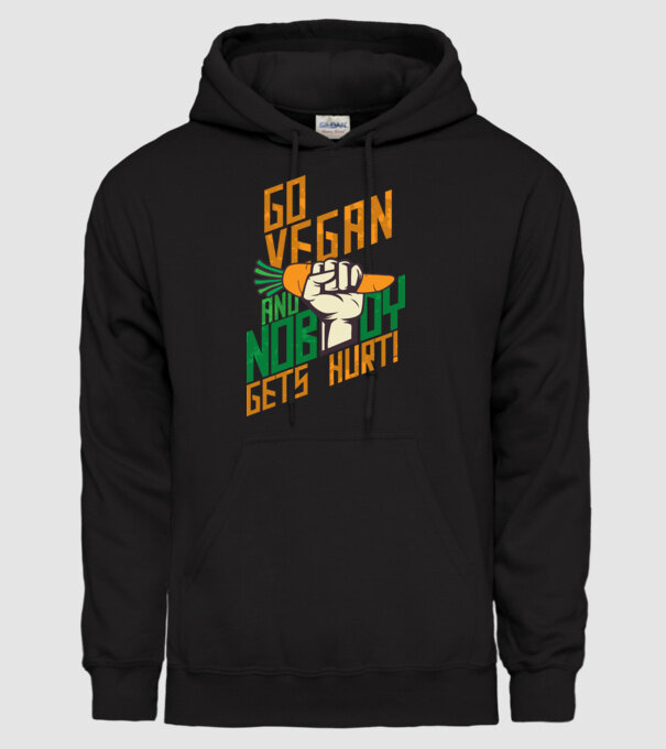 nobody get hurt vegan model negru pe tricou