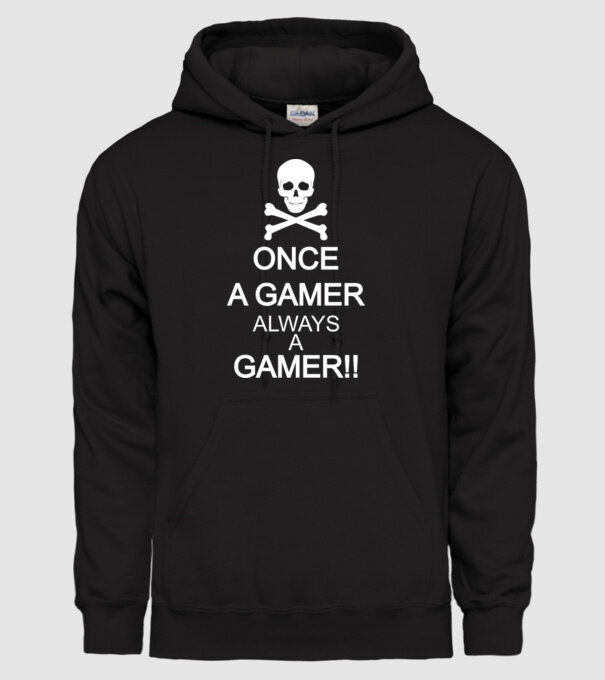 Once a gamer, always a gamer model negru pe tricou