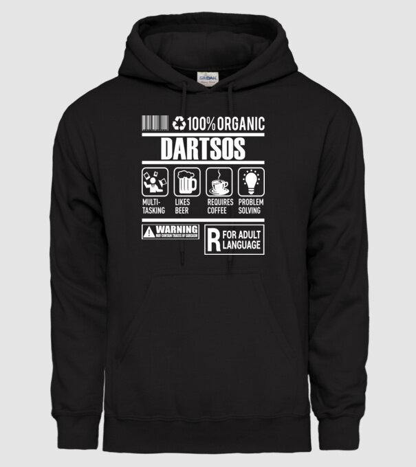 JUCĂTOR DARTS organic model negru pe tricou