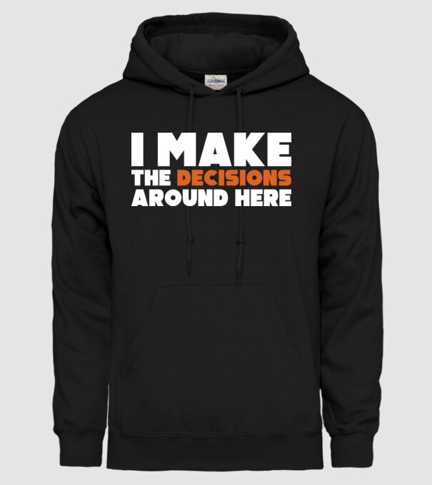 Motiv cuplu I make decisions model negru pe tricou