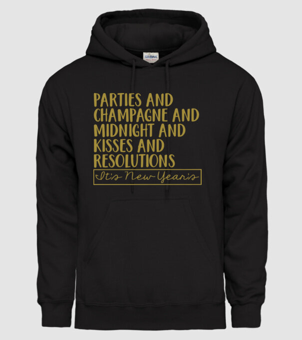 Parties champagne model negru pe tricou