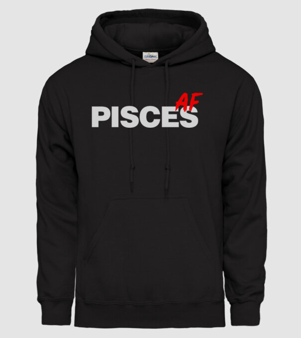 PISCES as fuck model negru pe tricou