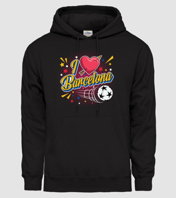 Popart Barcelona model negru pe tricou