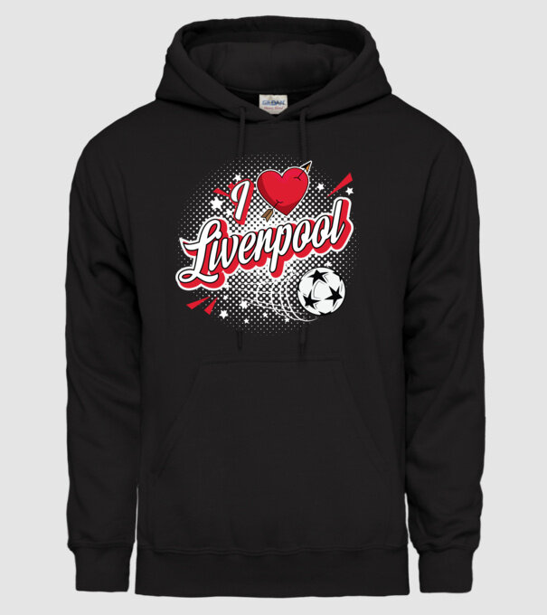 Popart Liverpool model negru pe tricou