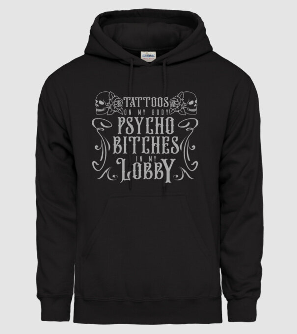 Psycho bitches model negru pe tricou