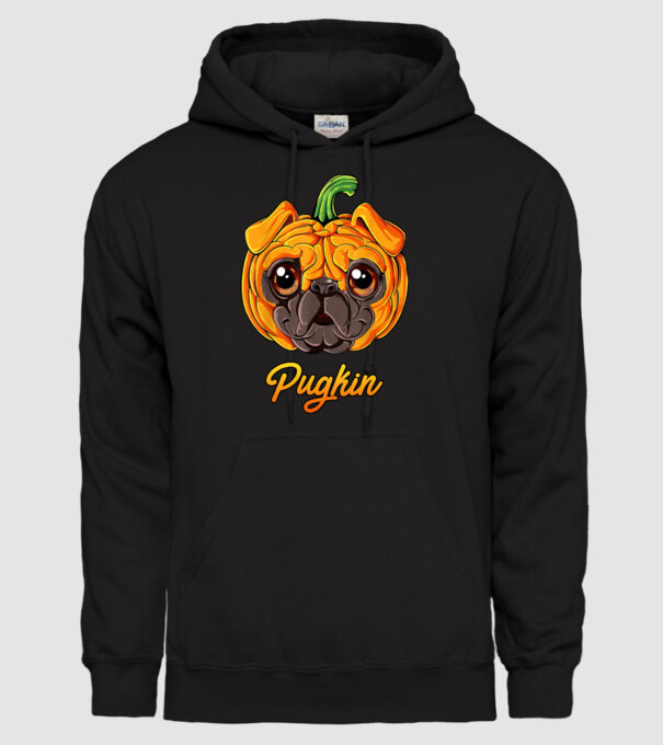 Pugkin model negru pe tricou