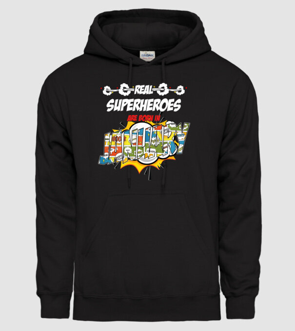real superheroes are born in january model negru pe tricou