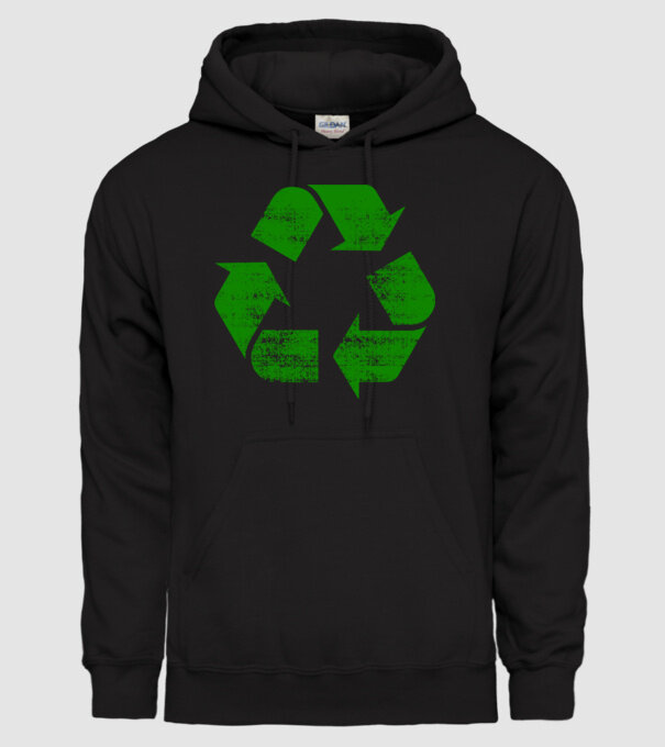 RECYCLE model negru pe tricou