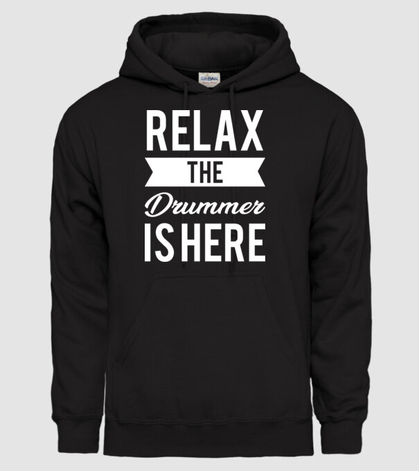 Relax The Drummer is Here model negru pe tricou