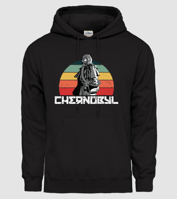 Retro chernobyl model negru pe tricou