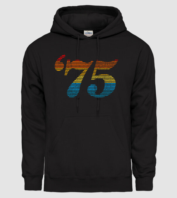 Retro Birthday 1975 model negru pe tricou
