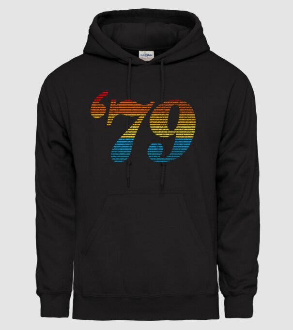 Retro Birthday 1979 model negru pe tricou